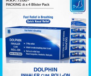 Dolphin Inhaler Cum Roll-On  6 x 4 Blister Pack